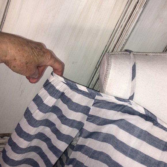 Beachlunchlounge 100% Cotton Striped Cold Shoulder Mid Sleeve Top Size Medium - Picture 2 of 11